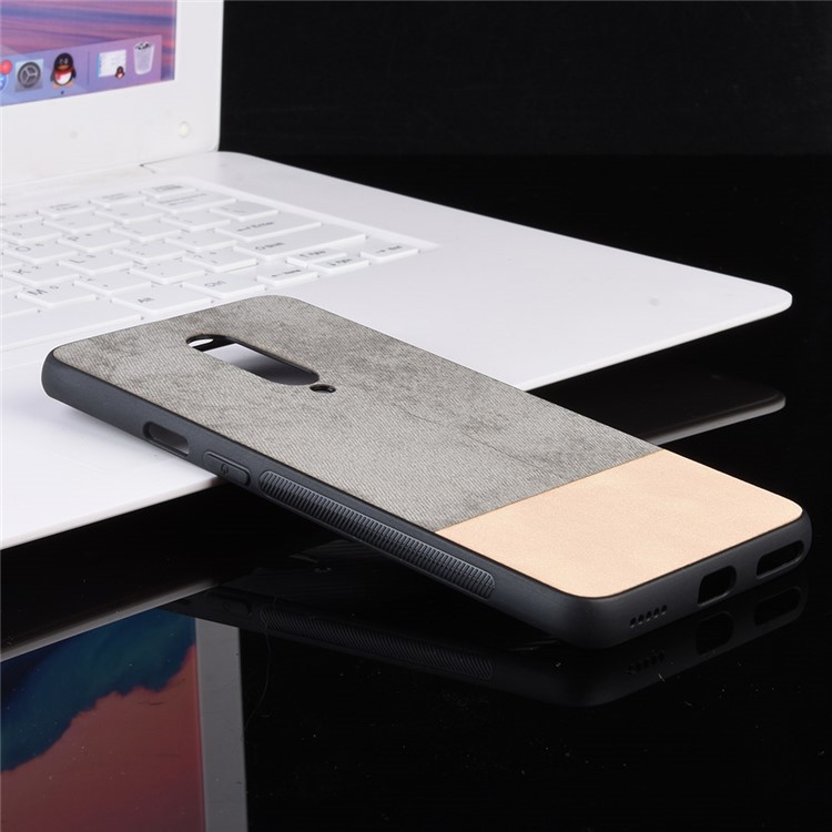 Bi-color Splicing PU Leather Coated PC + TPU Hybrid Case for OnePlus 7 Pro - Grey-7