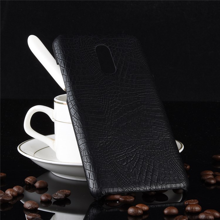 Pele De Crocodilo PU Revestido De Couro PC Case Para Oneplus 7 - Preto-4