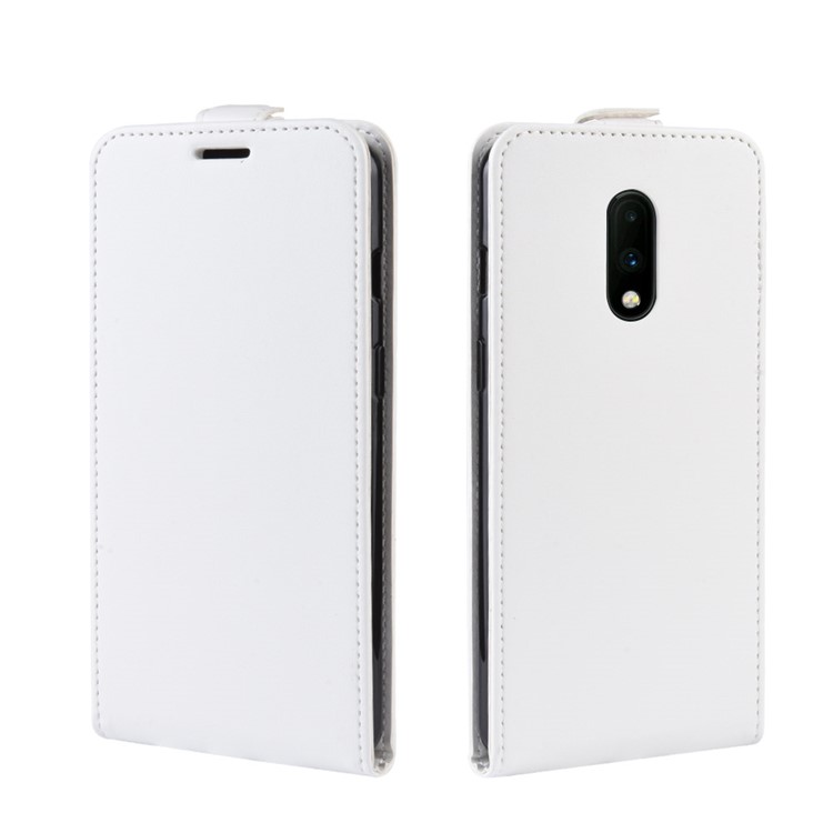 Crazy Horse Vertical Flip Leather Protective Case for OnePlus 7 - White-2