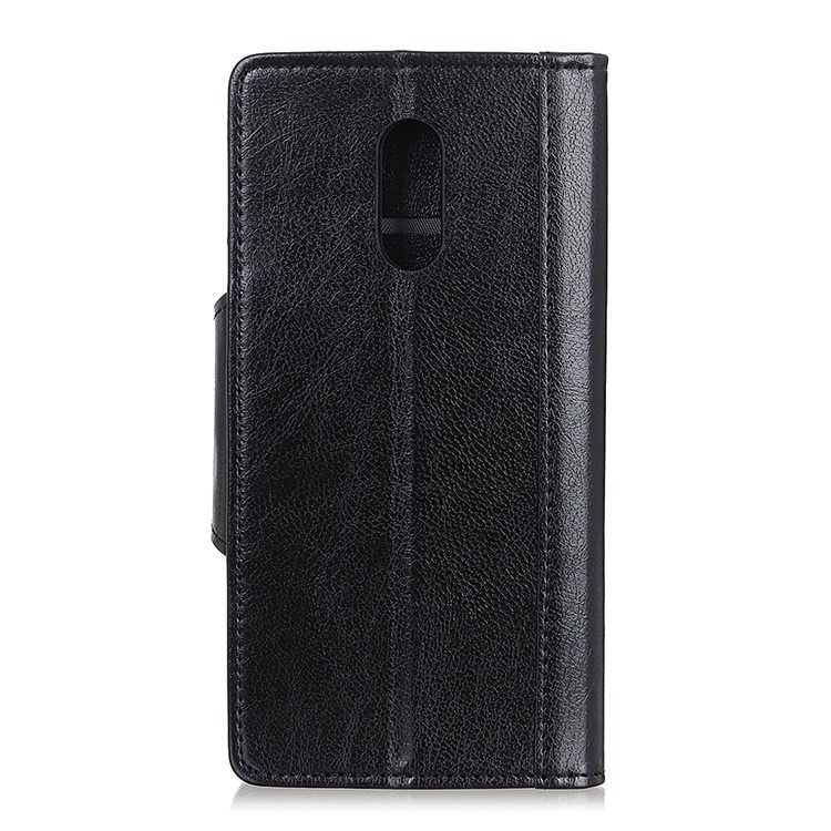 Carteira De Couro PU Texturizado Ficar Tampa Móvel Para Oneplus 7 - Preto-10