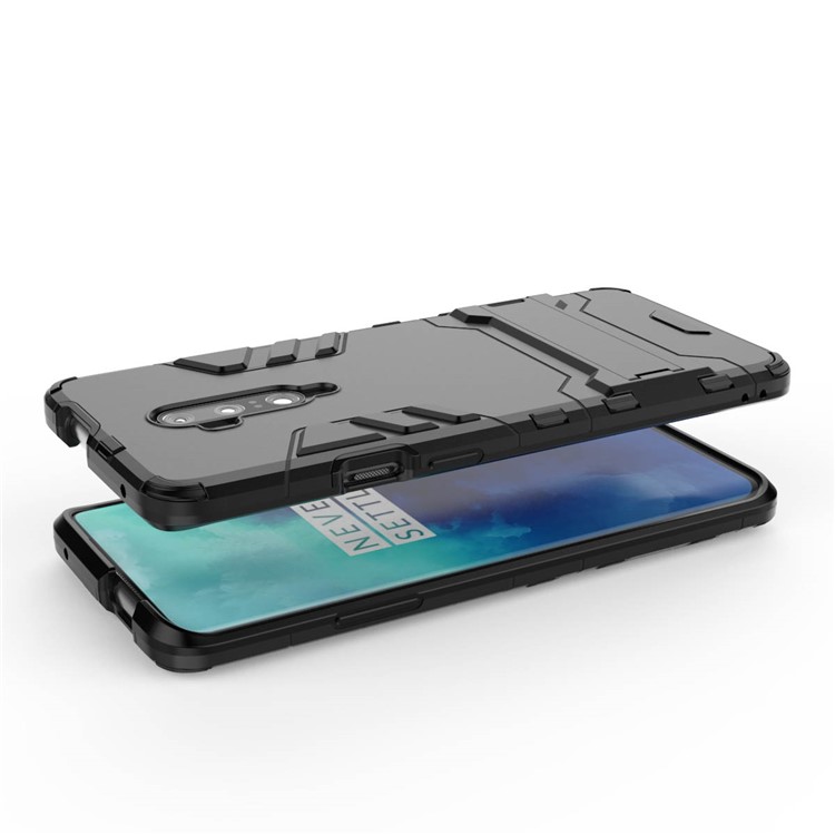 Caso Híbrido De Plástico + TPU Com Suporte Para Oneplus 7 Pro - Preto-3