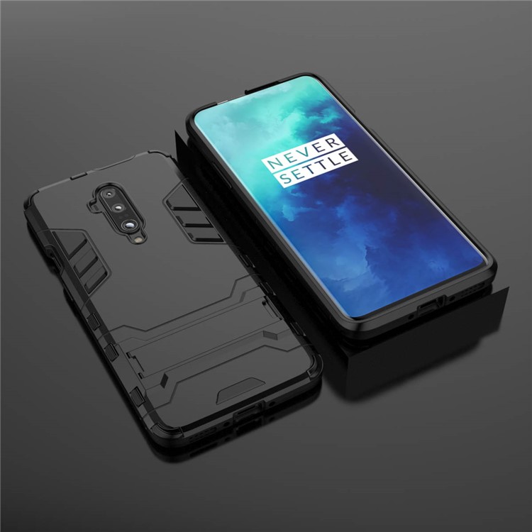 Caso Híbrido De Plástico + TPU Com Suporte Para Oneplus 7 Pro - Preto-8