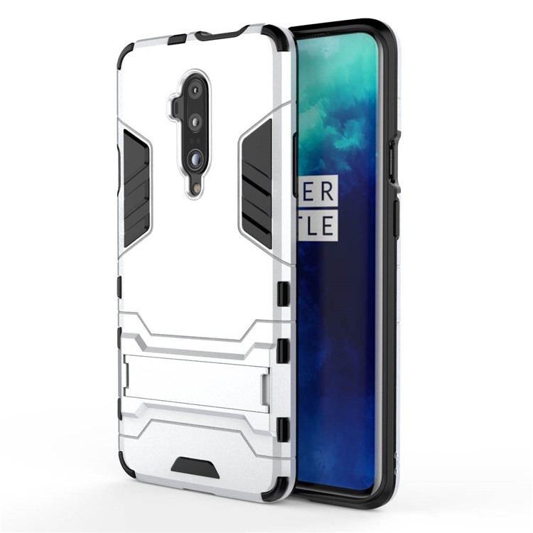 Estuche Híbrido De Plástico + TPU Con Pie De Apoyo Para Oneplus 7 Pro - Blanco-5