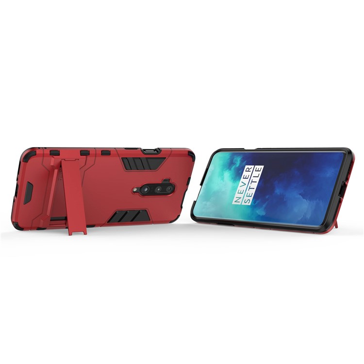 Plastic + TPU Hybrid Case with Kickstand for OnePlus 7 Pro - Red-3