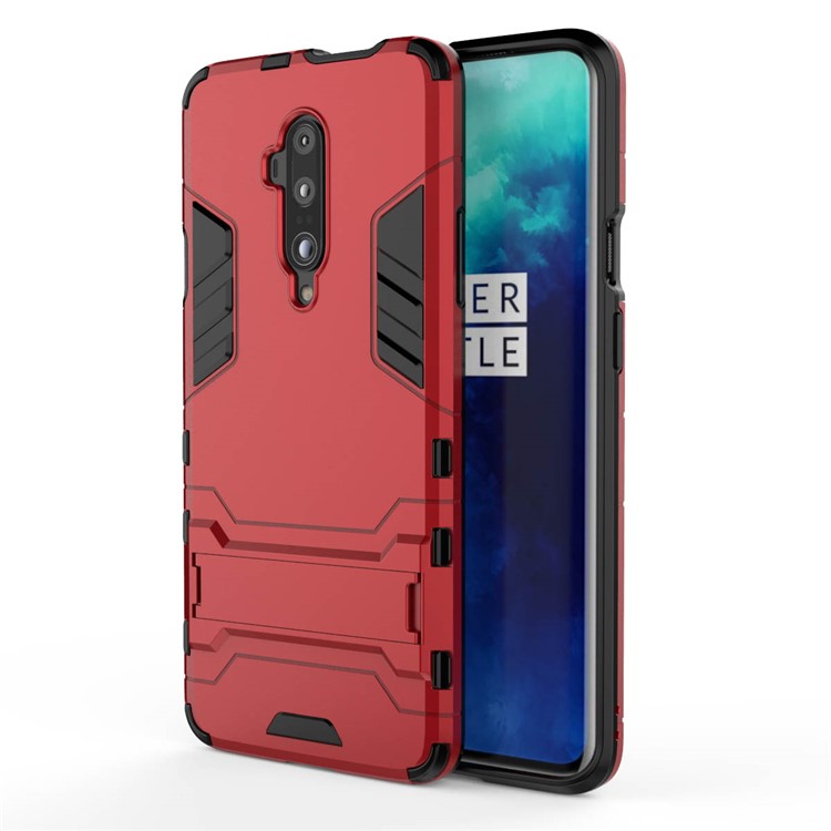 Plastic + TPU Hybrid Case with Kickstand for OnePlus 7 Pro - Red-5