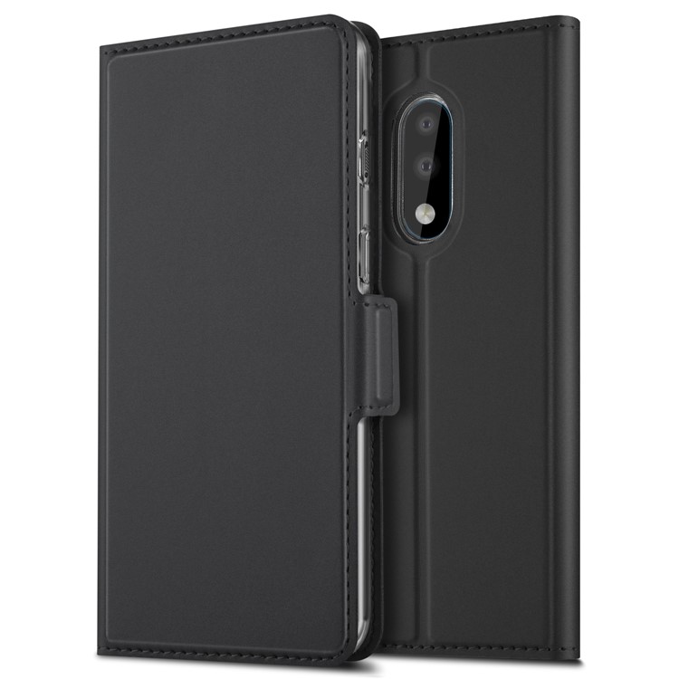 Caja Magnética Para Soporte De Flip TPU + PU Con Soporte De Tarjeta Para Oneplus 7 - Negro-9