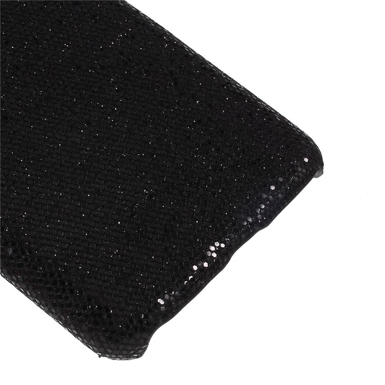 PU Leather Coated PC Back Case for OnePlus 7 - Black Glitter Powder-5