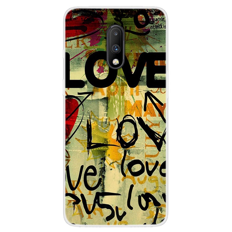 Pattern Printing TPU Case for OnePlus 7 - LOVE Pattern-1