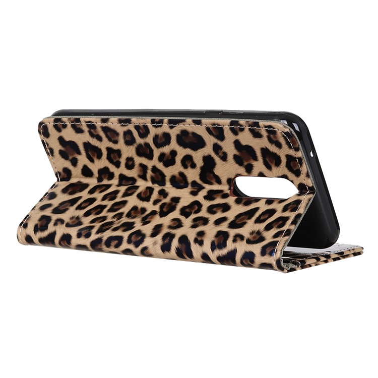 Leopard Pattern Glossy Wallet Leather Stand Phone Cover for OnePlus 7-4