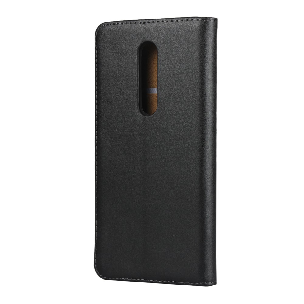 Tapa Del Teléfono de Billetera de Cuero Genuino Para OnePlus 7 Pro - Negro