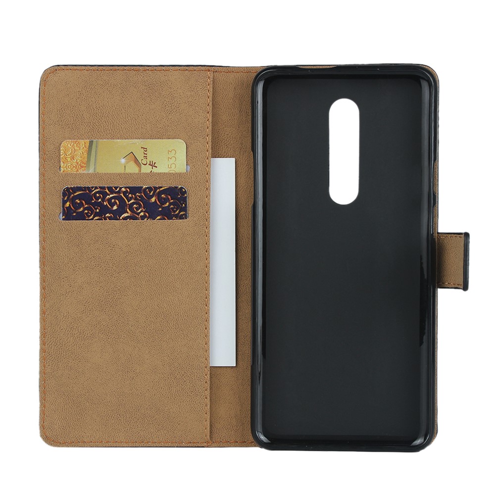 Genuine Leather Wallet Phone Cover for OnePlus 7 Pro - Black-5