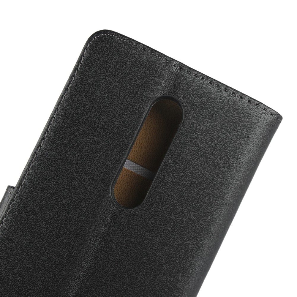 Tapa Del Teléfono de Billetera de Cuero Genuino Para OnePlus 7 Pro - Negro