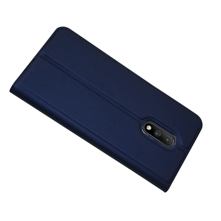 Magnetic Adsorption Leather Card Holder Casing for OnePlus 7 - Dark Blue-4