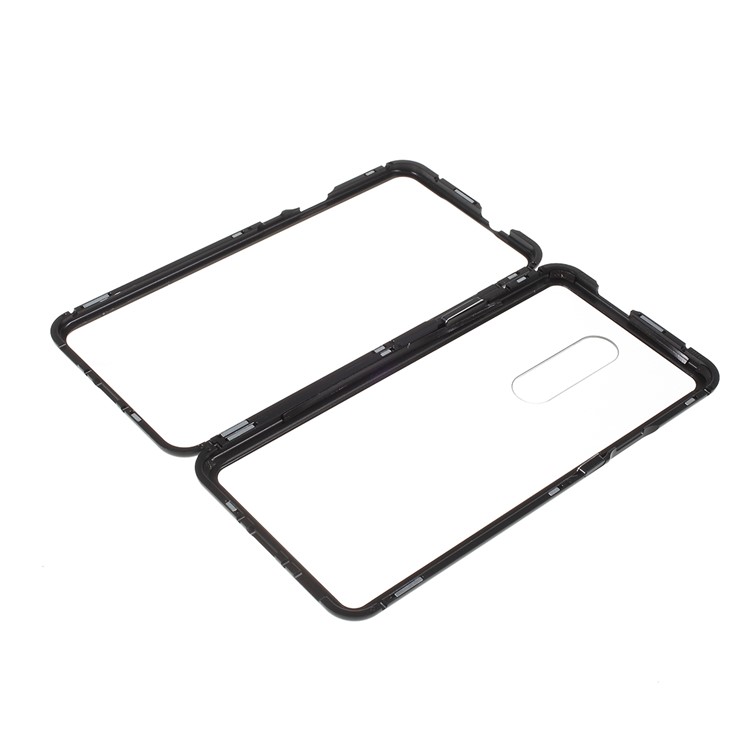 Abnehmbarer Magnetischer Metallrahmen + Schutzhülle Aus Gehärtetem Glas Für Oneplus 7 Pro - Schwarz-1