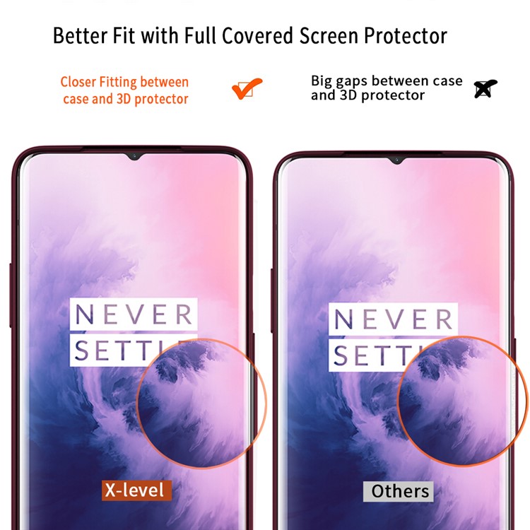 X-NIVEL Shell Serie Guardián Mate Teléfono De TPU Para OnePlus 7 - Vino Rojo-3