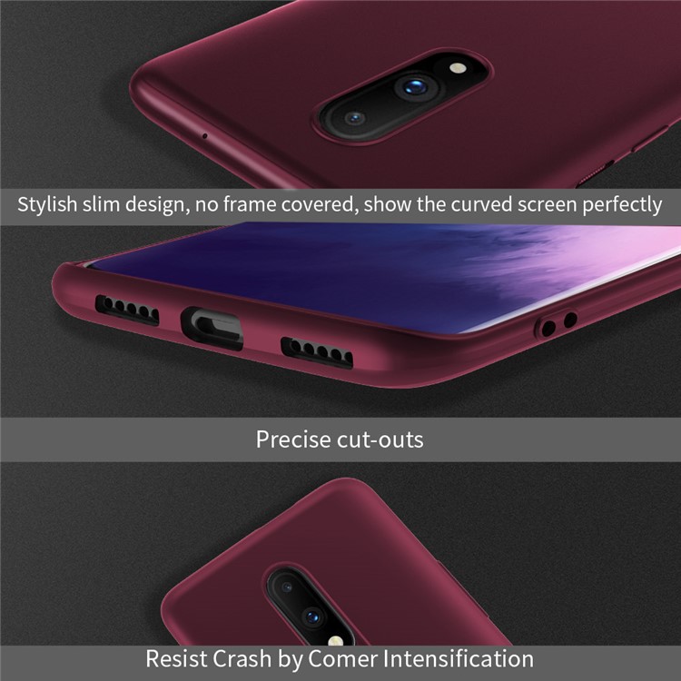 X-NIVEL Shell Serie Guardián Mate Teléfono De TPU Para OnePlus 7 - Vino Rojo-6