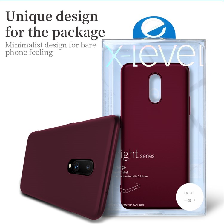 X-NIVEL Shell Serie Guardián Mate Teléfono De TPU Para OnePlus 7 - Vino Rojo-7