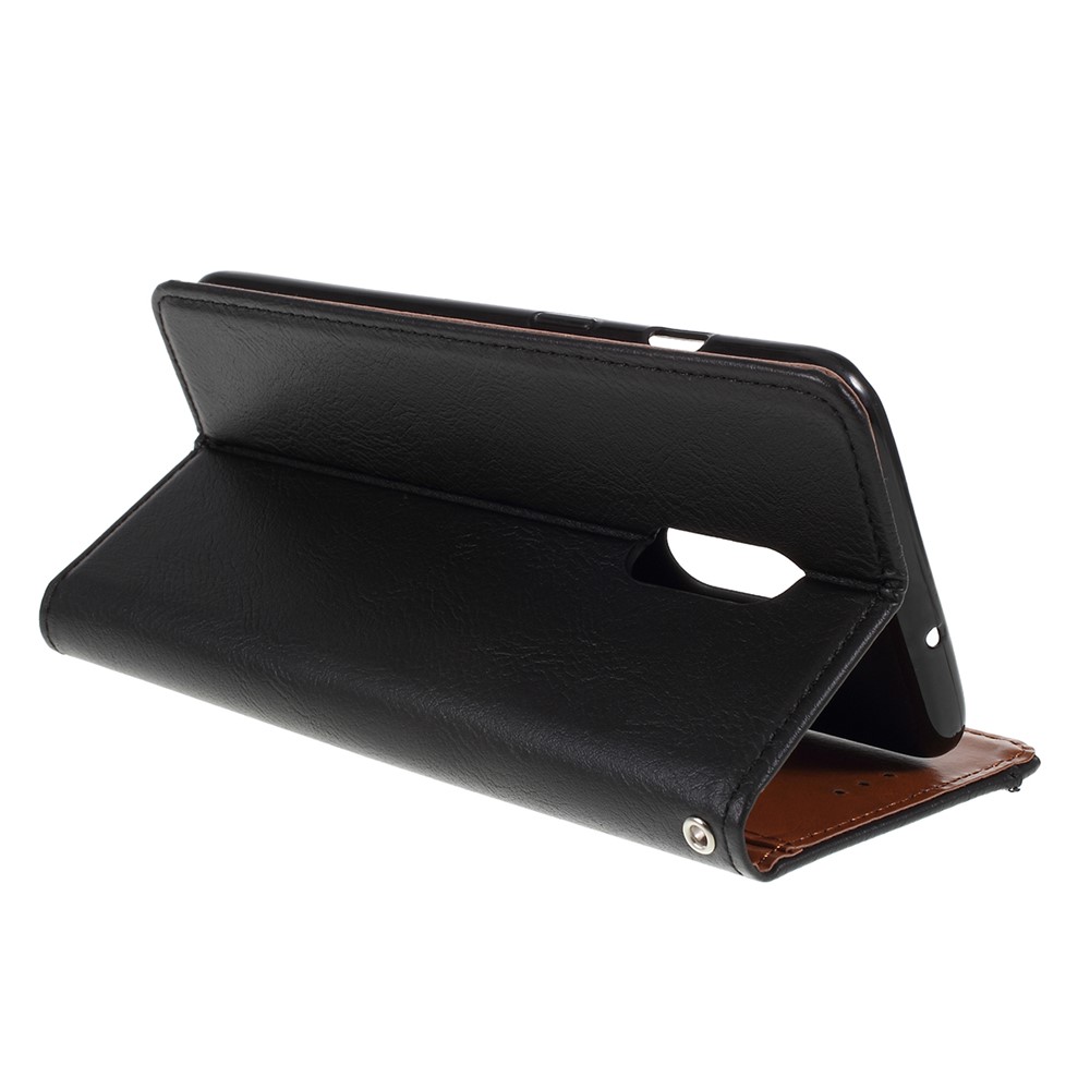 Auto-absorbed Wallet Leather Stand Phone Cover for OnePlus 7 - Black-7