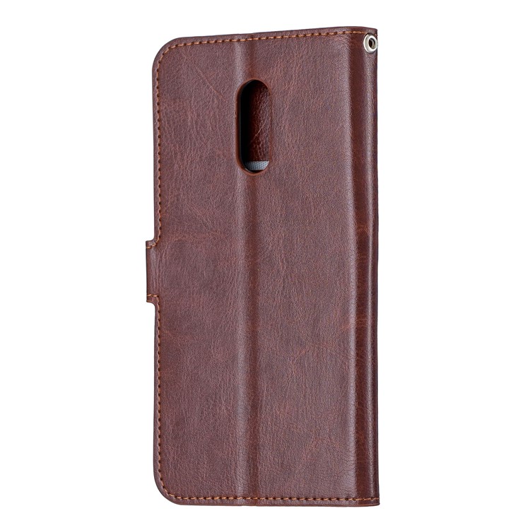 Crazy Horse Wallet Leather Stand Case for OnePlus 7 - Brown-4