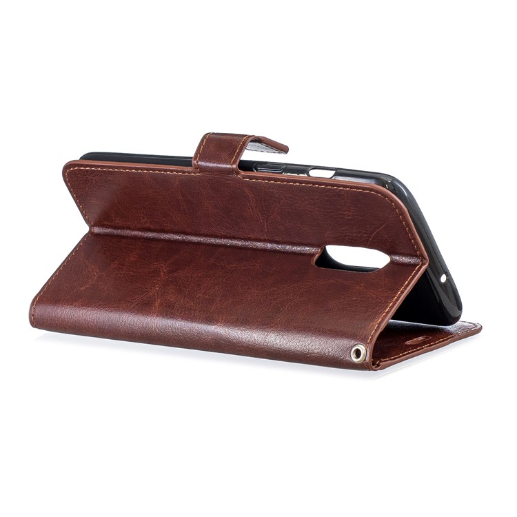 Crazy Horse Wallet Leather Stand Case for OnePlus 7 - Brown-7