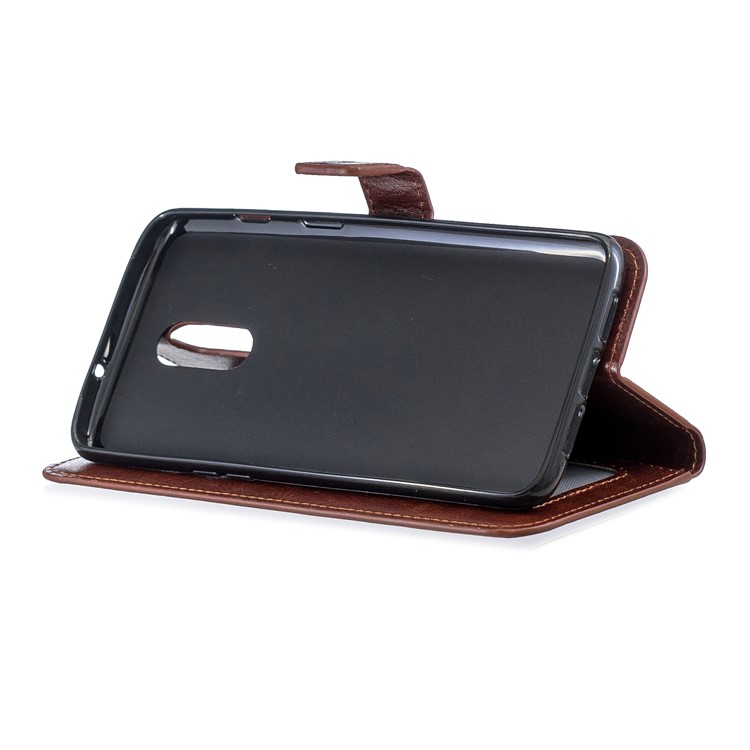 Crazy Horse Wallet Leather Stand Case for OnePlus 7 - Brown-8