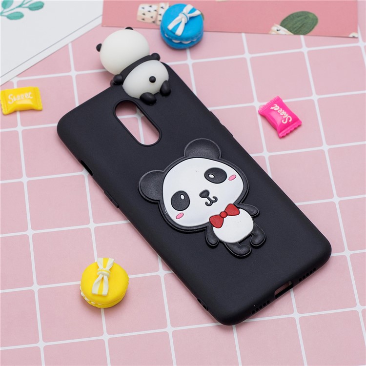 3D Cute Doll TPU Back Case for OnePlus 7 - Handsome Panda-7