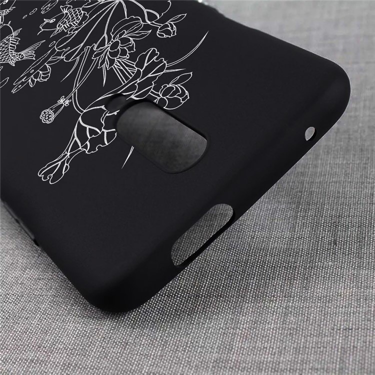 Embossment Pattern Printing TPU Phone Shell for OnePlus 7 Pro - Black / Lotus and Fish-3