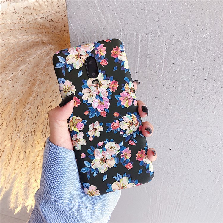 Ink Painting Flower Embossment Luminous Phone Case for OnePlus 7-1