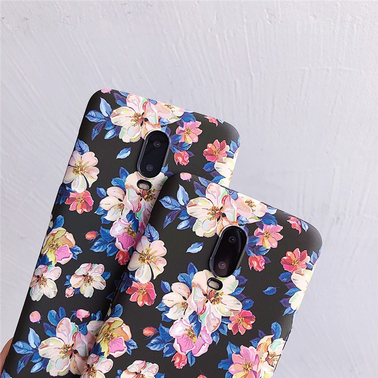 Ink Painting Flower Embossment Luminous Phone Case for OnePlus 7-7