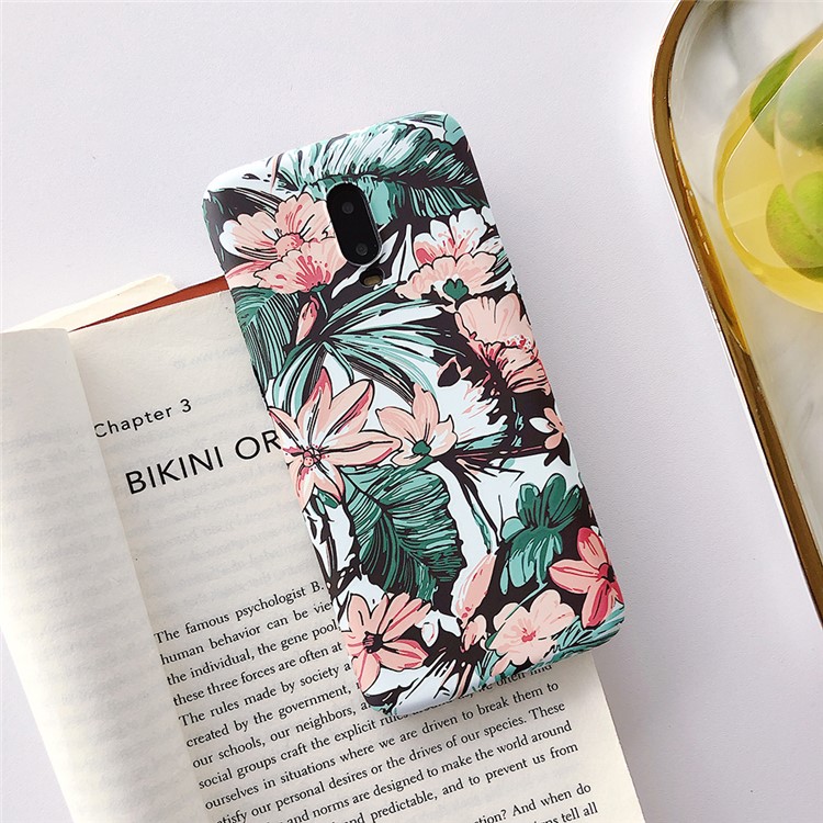 White Lotus Flower Embossment Luminous Phone Case Shell for OnePlus 7-10