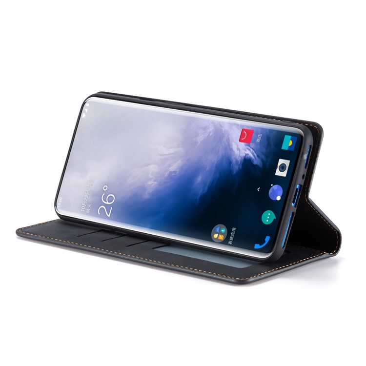 FORWENW Leather Wallet Stand Case for OnePlus 7 Pro - Black-6