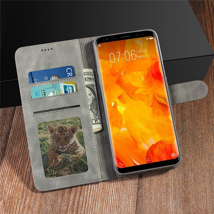 DIAOBAOLEE PU Leather TPU Wallet Stand Mobile Phone Cover Stand Casing for OnePlus 7 Pro - Grey-10