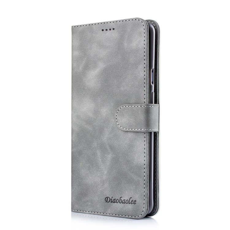 DIAOBAOLEE PU Leather TPU Wallet Stand Mobile Phone Cover Stand Casing for OnePlus 7 Pro - Grey-2