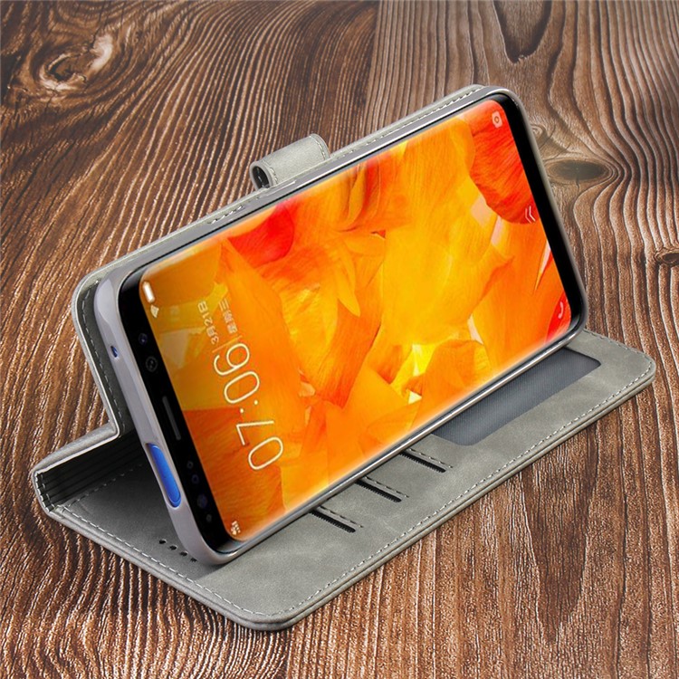 DIAOBAOLEE PU Leather TPU Wallet Stand Mobile Phone Cover Stand Casing for OnePlus 7 Pro - Grey-7