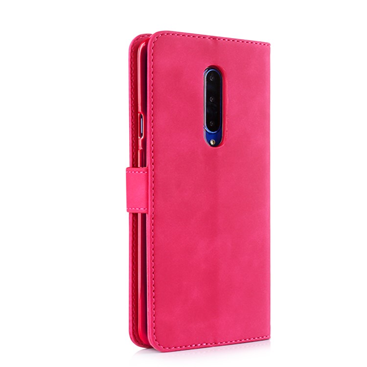 DIAOBAOLEE PU Leather TPU Wallet Stand Mobile Phone Cover Stand Casing for OnePlus 7 Pro - Rose-3