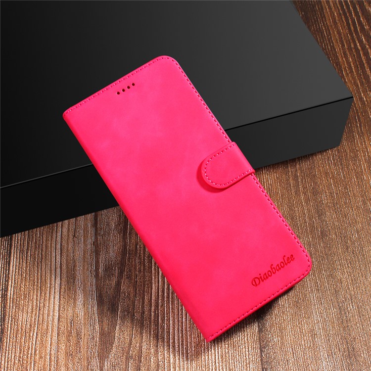 DIAOBAOLEE PU Leather TPU Wallet Stand Mobile Phone Cover Stand Casing for OnePlus 7 Pro - Rose-7