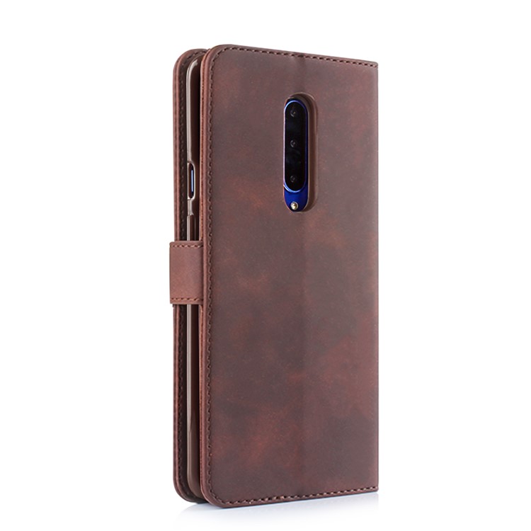 DIAOBAOLEE PU Leather TPU Wallet Stand Mobile Phone Cover Stand Casing for OnePlus 7 Pro - Coffee-2