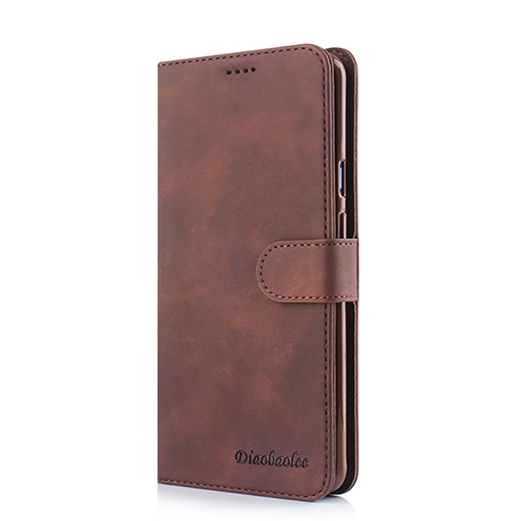DIAOBAOLEE PU Leather TPU Wallet Stand Mobile Phone Cover Stand Casing for OnePlus 7 Pro - Coffee-3