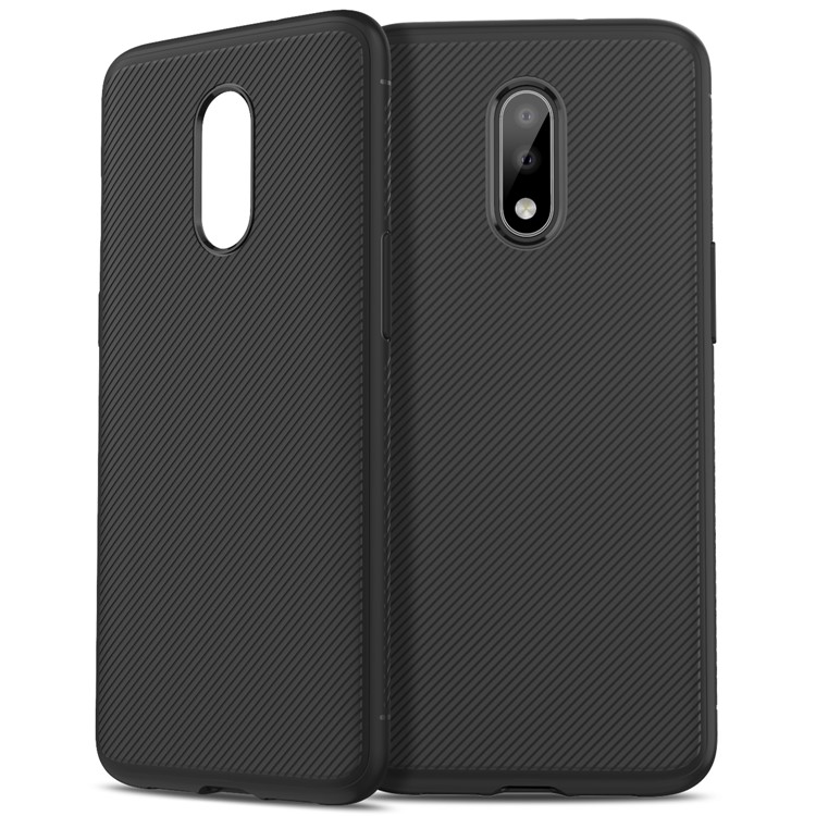 LENUO Twill Texture TPU Case for OnePlus 7 - Black-1