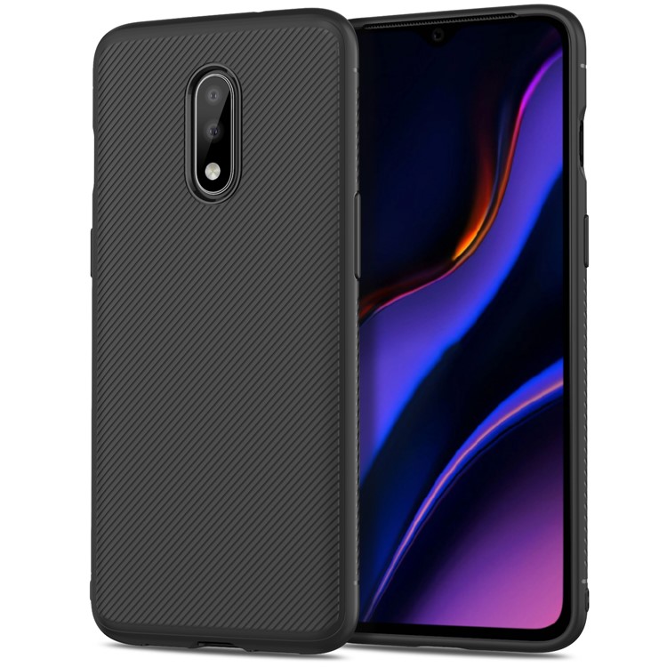 LENUO Twill Texture TPU Case for OnePlus 7 - Black-2