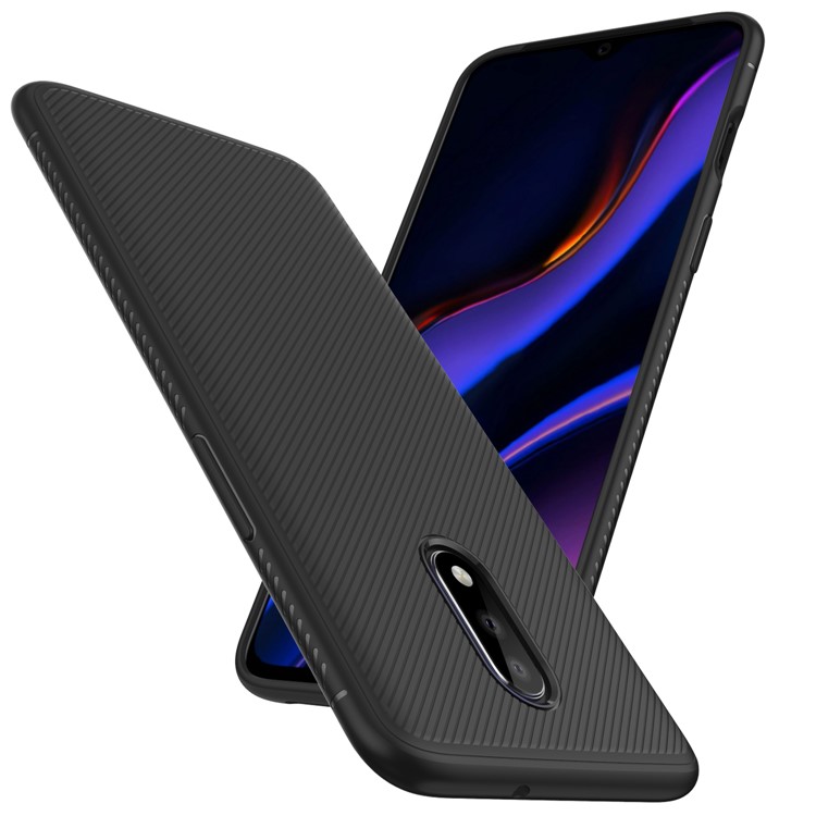 LENUO Twill Texture TPU Case for OnePlus 7 - Black-3