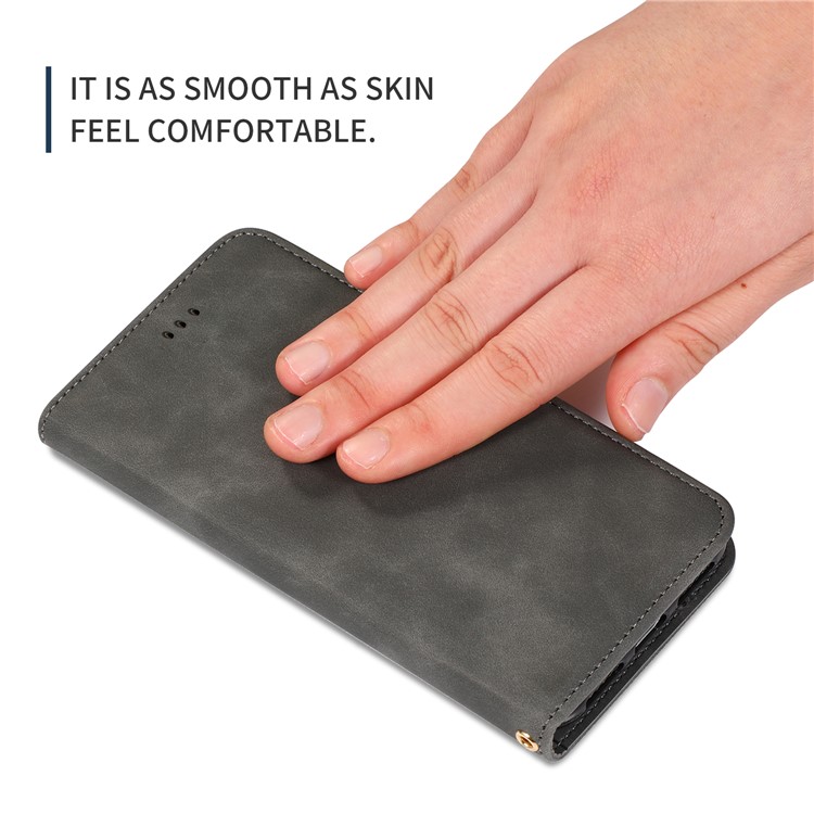 Auto-absorbed Business Style PU Leather Stand Phone Case with Card Slots for OnePlus 7 Pro - Black-8