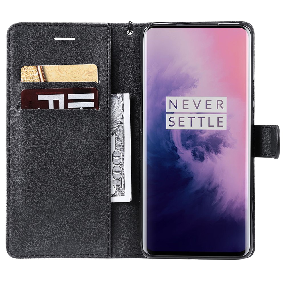 KT Leather Series-2 Wallet Leather Stand Case Para OnePlus 7 Pro - Negro-4