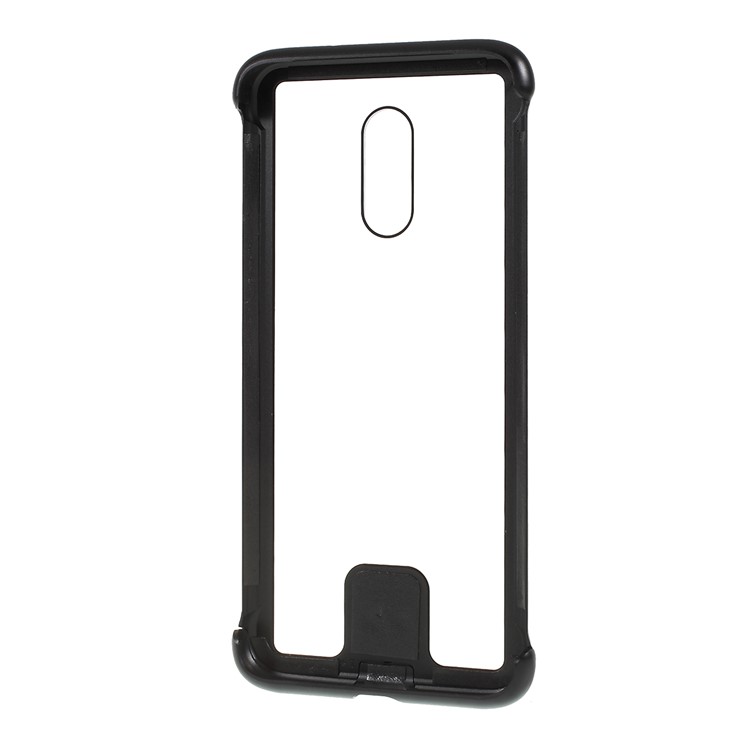 LENUO Leshield Series Metal Frame+Glass Phone Case for OnePlus 7 - Black-3