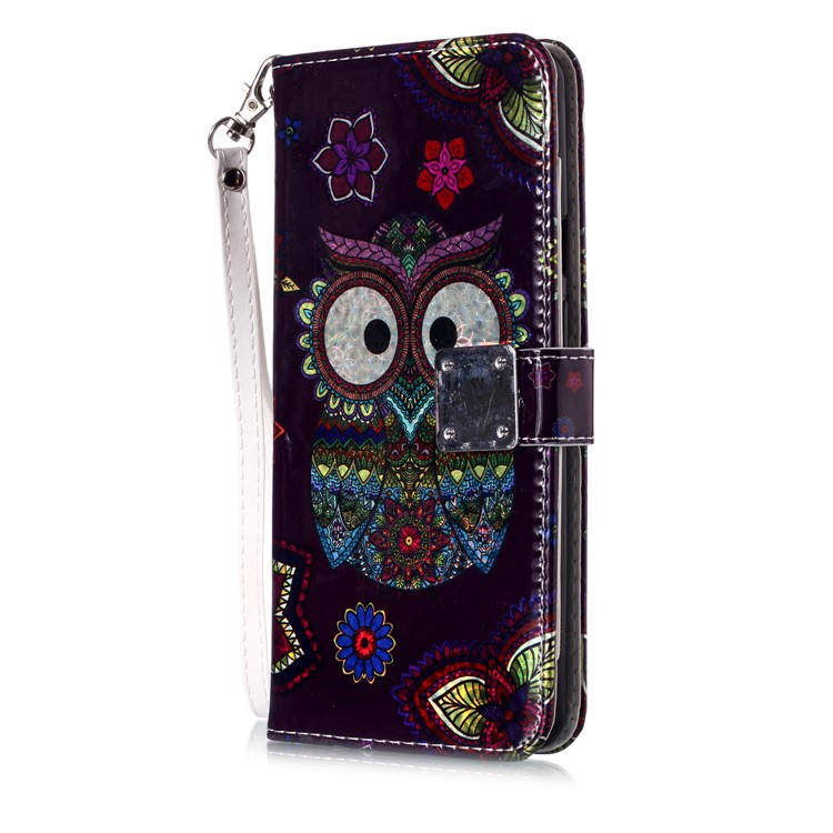 Custodia A Portafoglio In Pelle PU + TPU Con Stampa Motivo Per Oneplus 7 Pro - Gufo-6