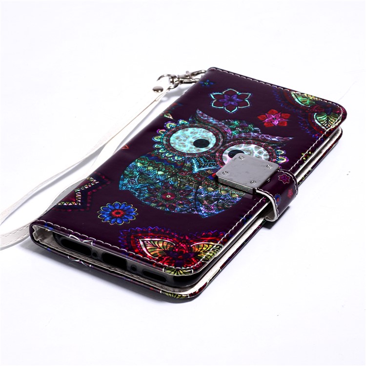 Custodia A Portafoglio In Pelle PU + TPU Con Stampa Motivo Per Oneplus 7 Pro - Gufo-8