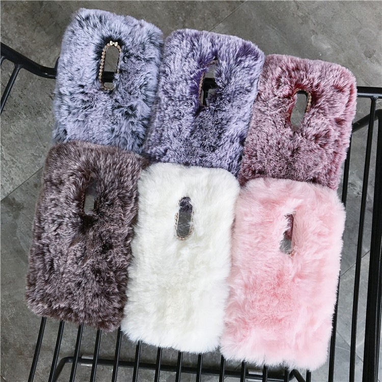 Soft Fur Coated Rhinestone TPU Casing for OnePlus 7 Pro - Coffee-6