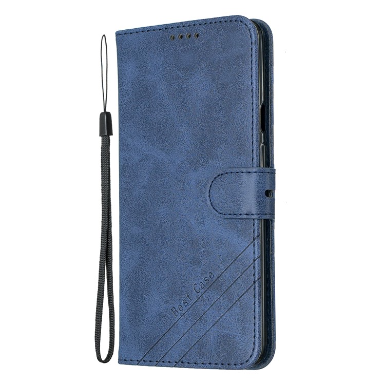 PU Leather + TPU Wallet Stand Phone Shell for OnePlus 7 Pro - Blue-3