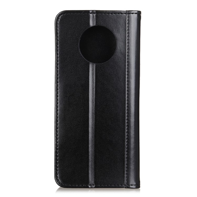 Auto-absorbed Split Leather Wallet Case Phone Cover for OnePlus 7T - Black-3