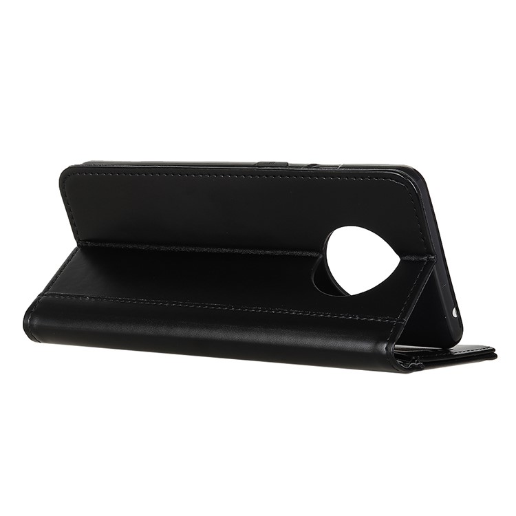 Auto-absorbed Split Leather Wallet Case Phone Cover for OnePlus 7T - Black-4